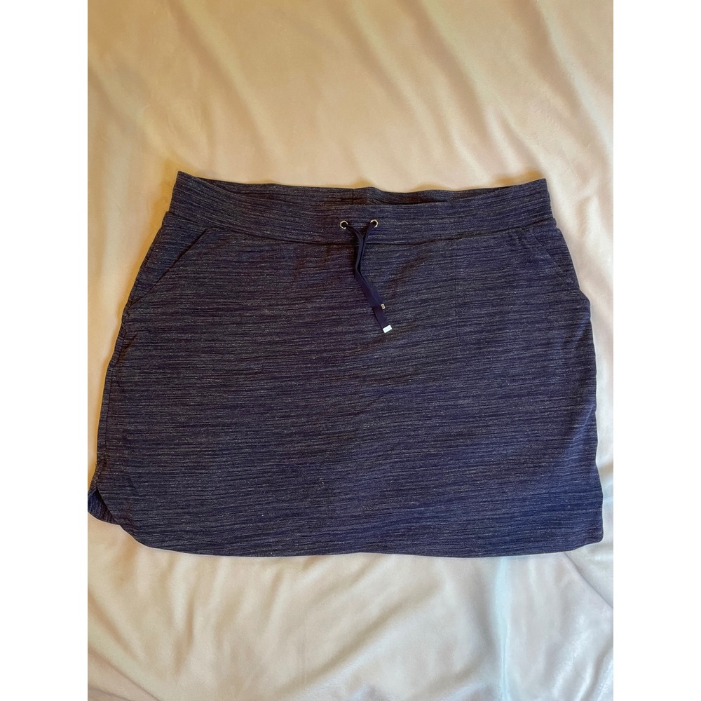 Croft &Barrow Women XXL Navy Blue Space Dye Skort Drawstring Active Skirt Pocket